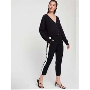 Aritzia Babaton Black Conan Pant Terado Side Stripe Slim Trousers